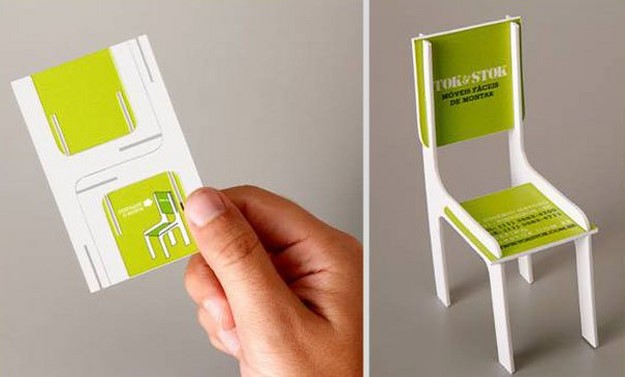 Най-необичайните визитки в света: визитна картичка на мебелна компания