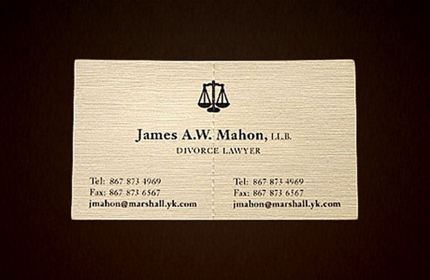 A legszokatlanabb névjegykártyák a világon: Válás Ügyvéd névjegykártya