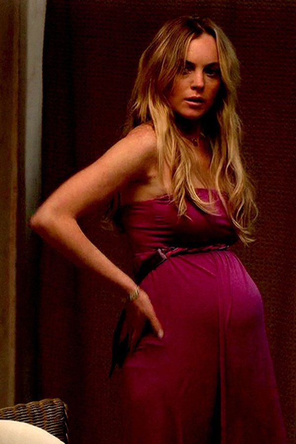 Těhotné hollywoodské hvězdy: těhotná herečka Lindsay Lohan